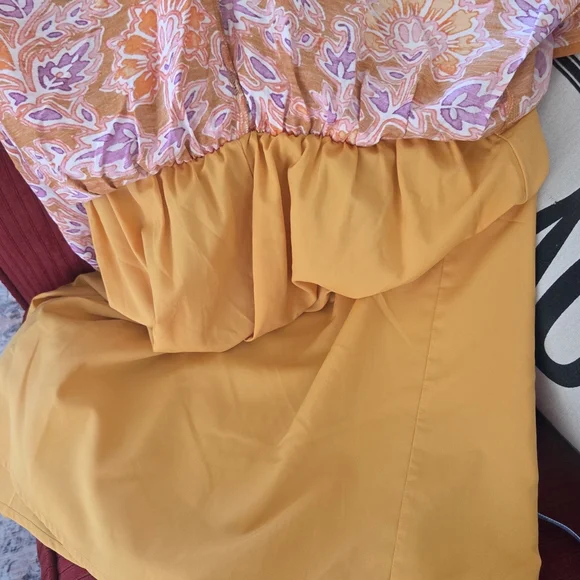 Doe & Rae Orange Smocked Mini Dress - Picture 7 of 10